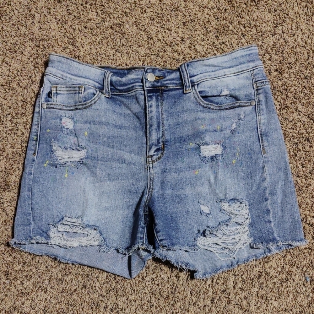 Distressed Denim Shorts